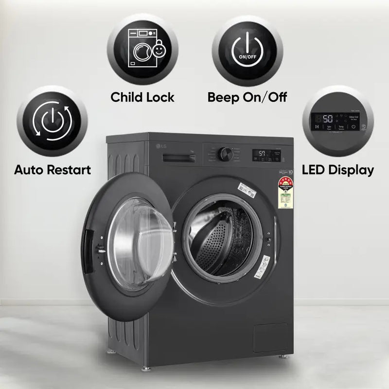 LG 7 kg 5 Star, Inverter Automatic Front Load Washing Machine with In-built Heater